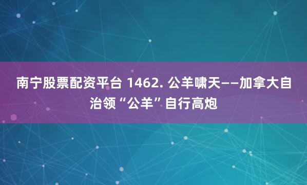 南宁股票配资平台 1462. 公羊啸天——加拿大自治领“公羊”自行高炮
